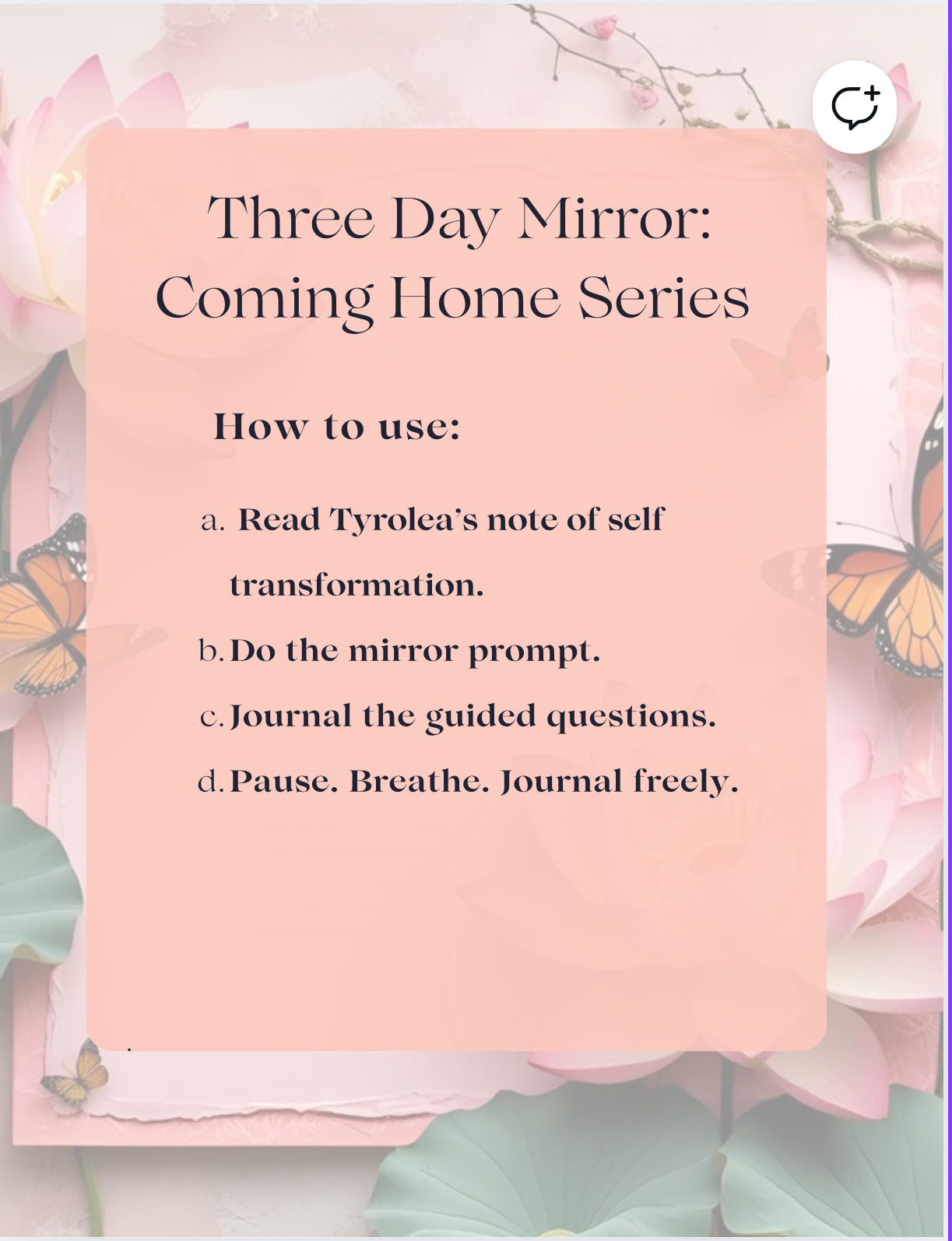 Mirror Work Come Home Series